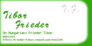 tibor frieder business card